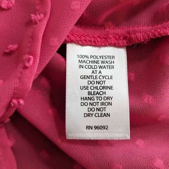 Cynthia Rowley Blouse Small Long Sleeve Sheer Pink Flowy Cottagecore Romantic - Picture 8 of 8